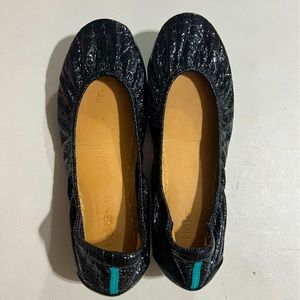 Tieks Black Patent Obsidian Leather Ballet Flats Sz 11